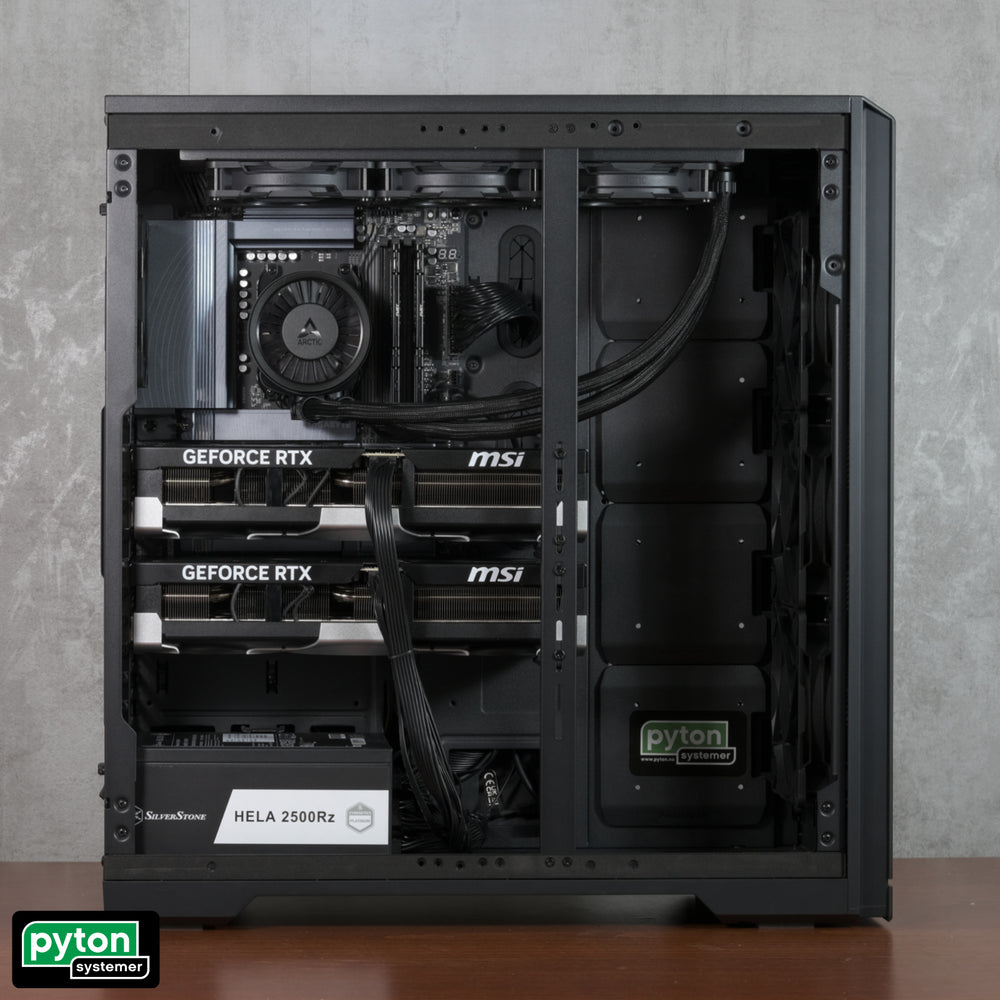 Pyton Systemer Optikos 2GPU - 9950X, 2X RTX 5090 32GB, 64GB DDR5, 2TB